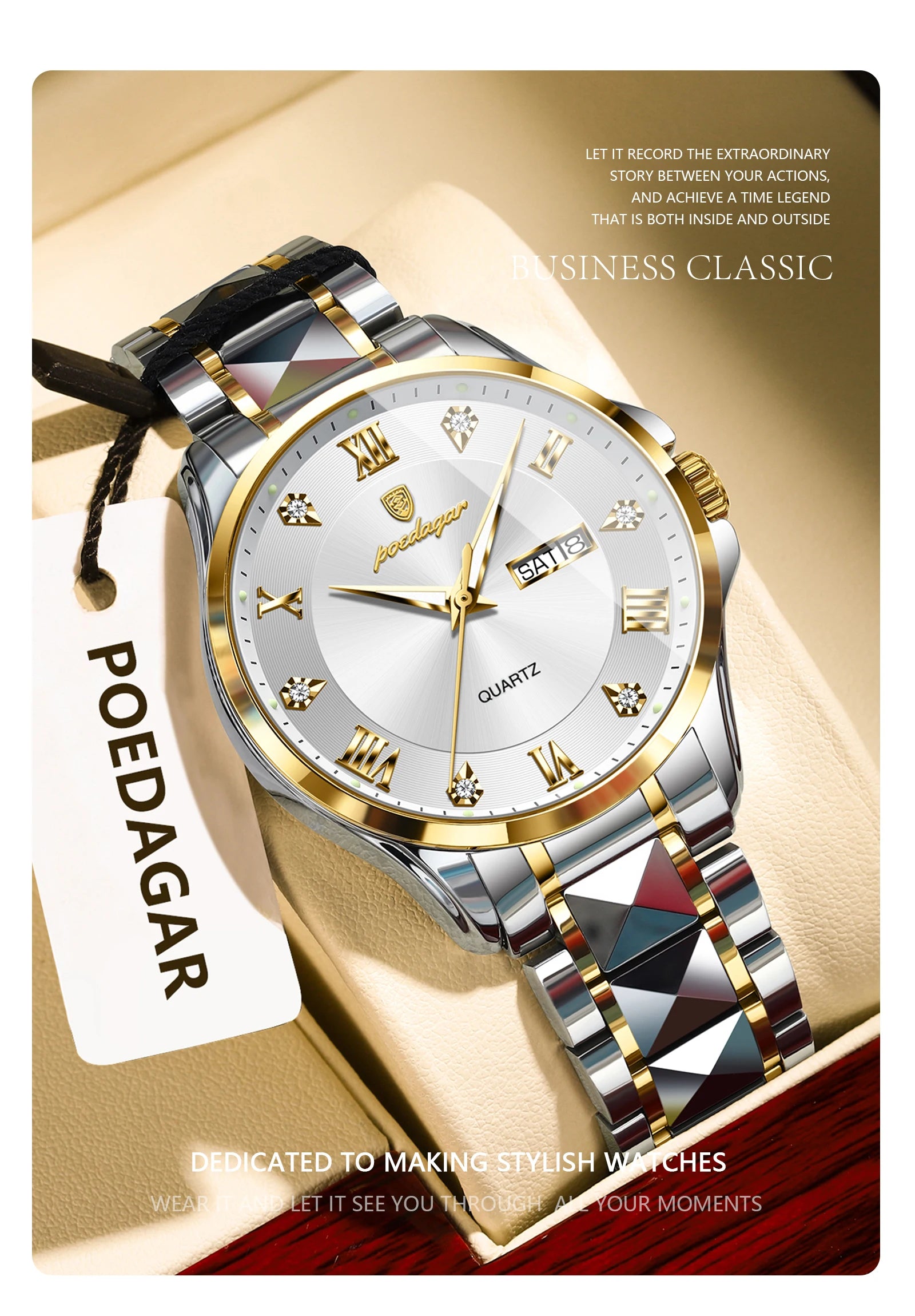 POEDAGAR Luxury Men's Quartz Watch
