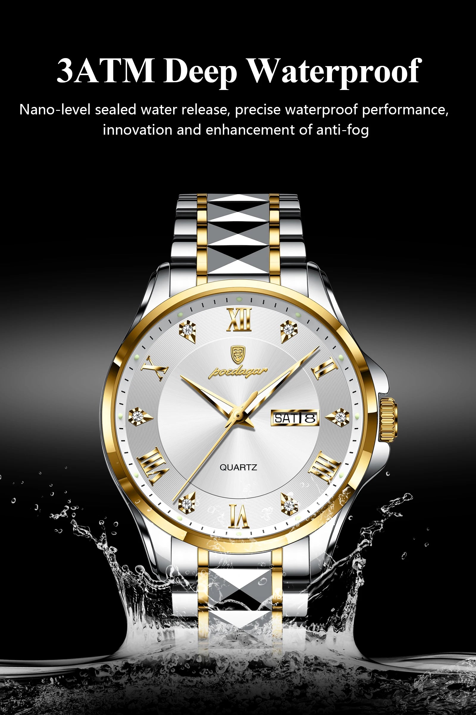 POEDAGAR Luxury Men's Quartz Watch