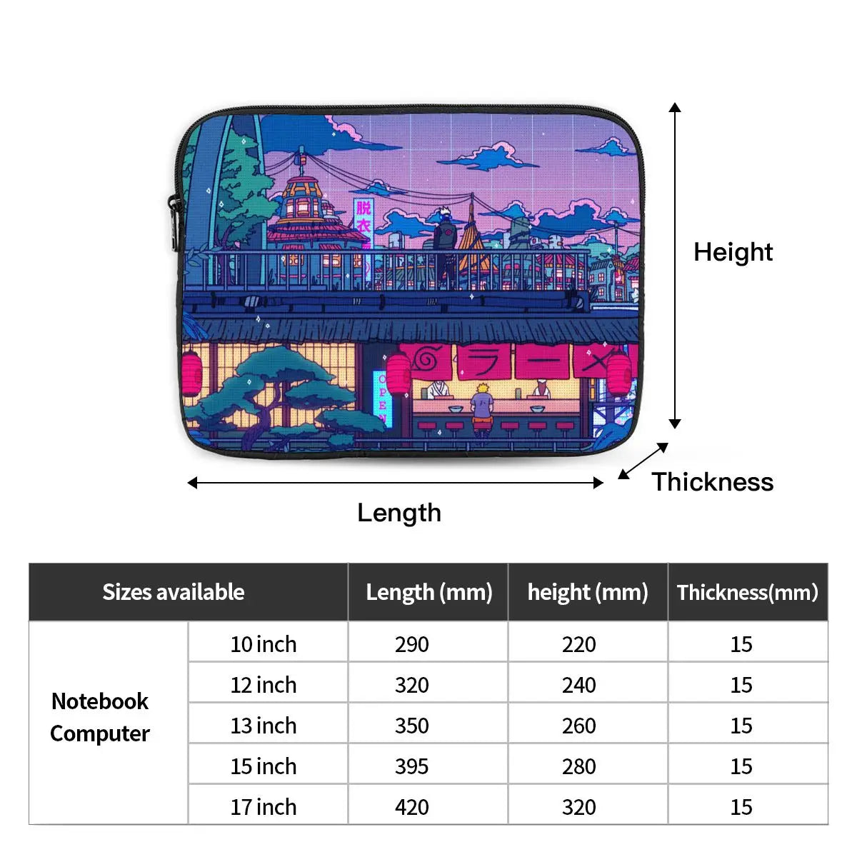 Kawaii City Laptop Sleeve