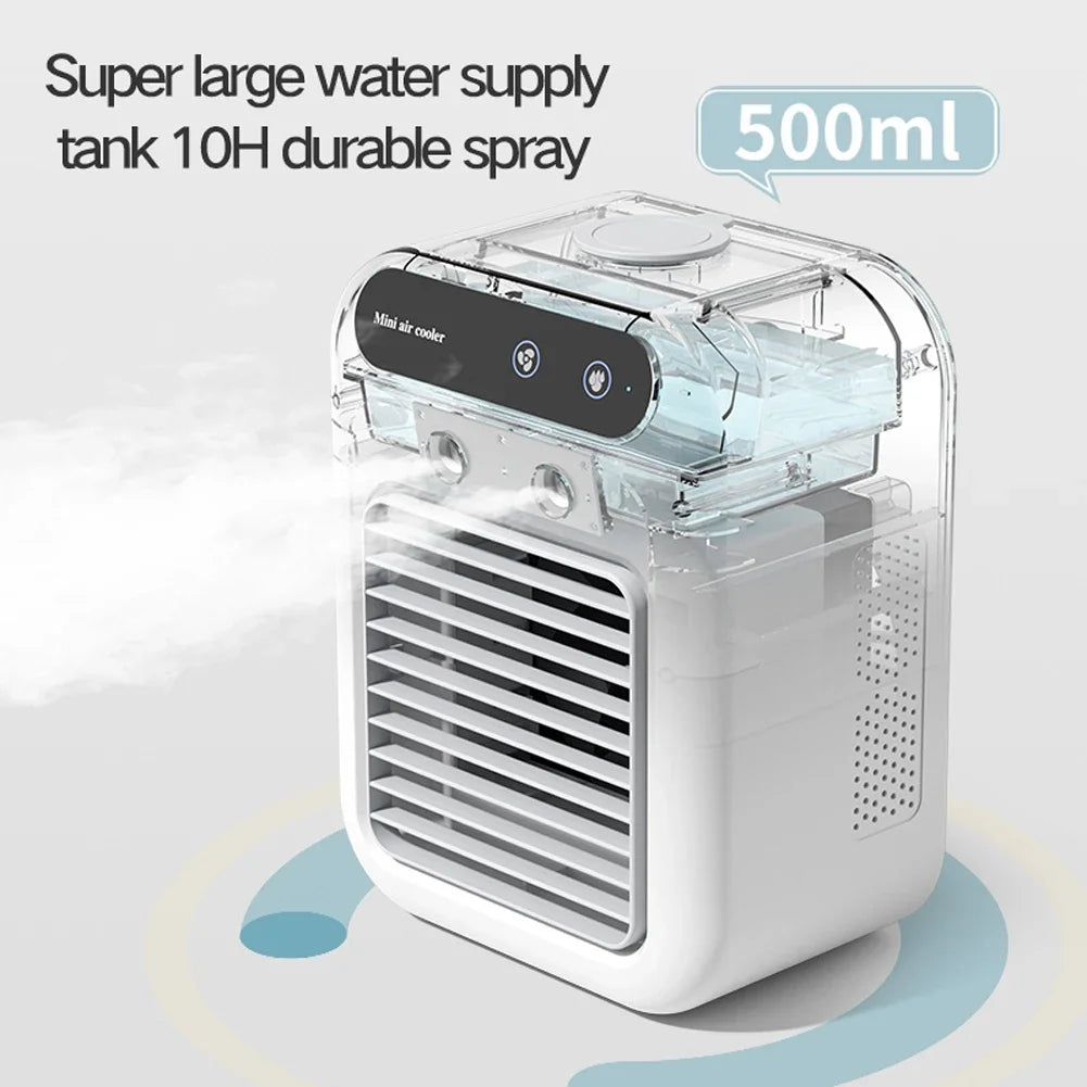 USB Mini Air Conditioning Fan & Humidifier – Portable Cooling Chiller