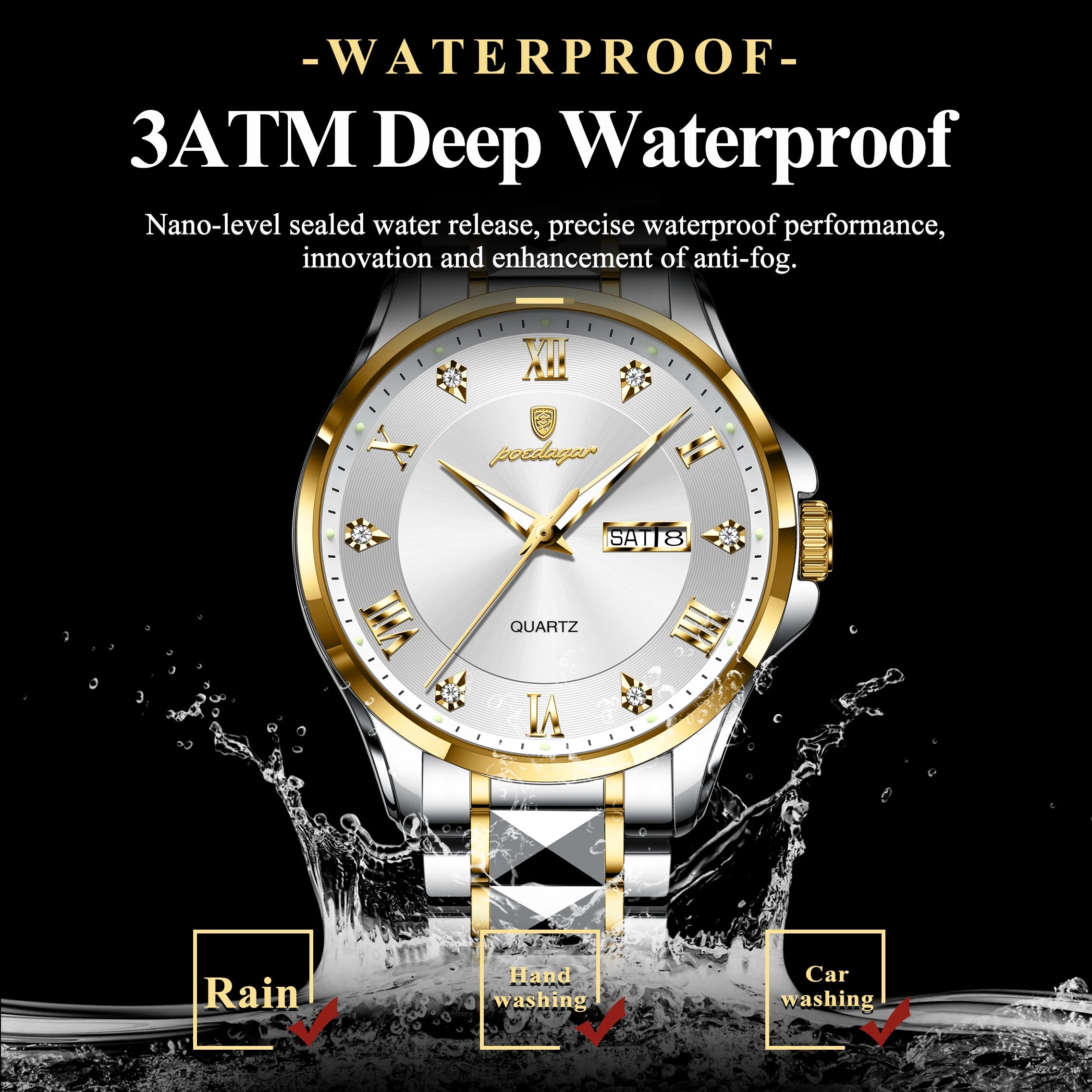 POEDAGAR Luxury Men's Quartz Watch