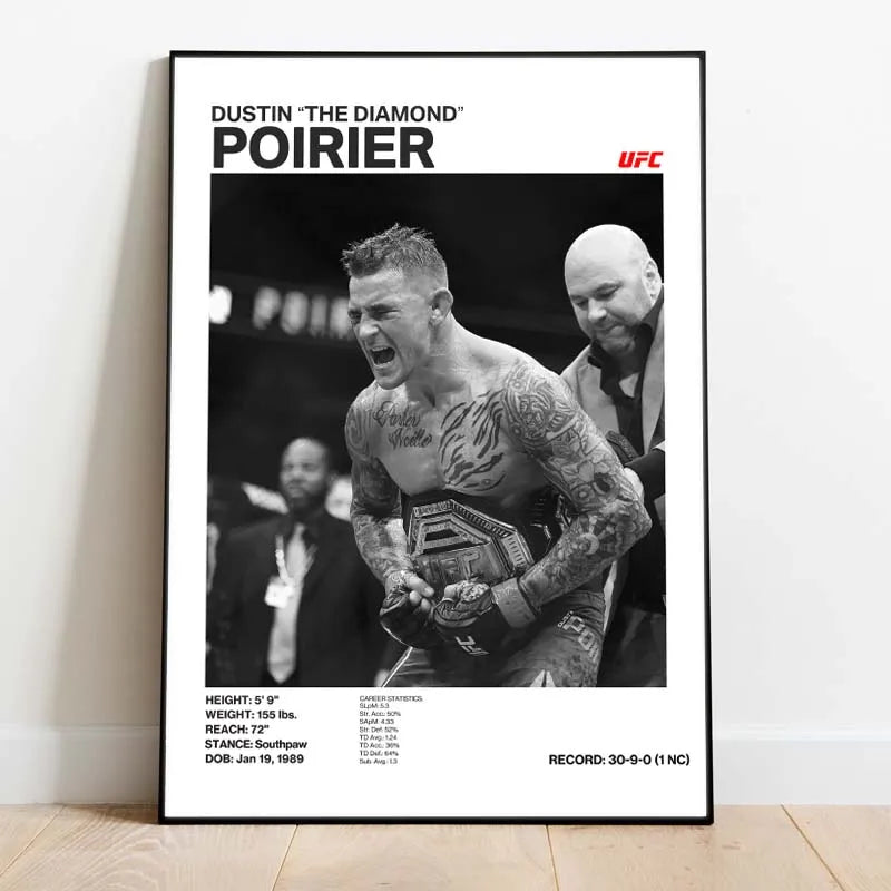 Black & White Boxing Legends Canvas Poster – Ilia Topuria