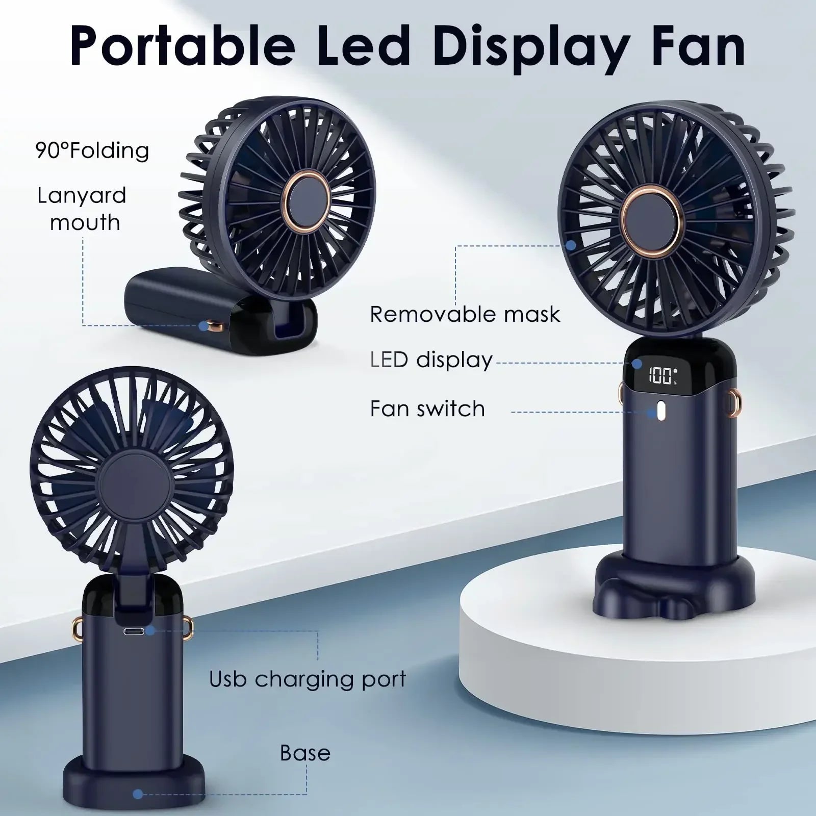 Portable Handheld & Neck Fan with Phone Holder