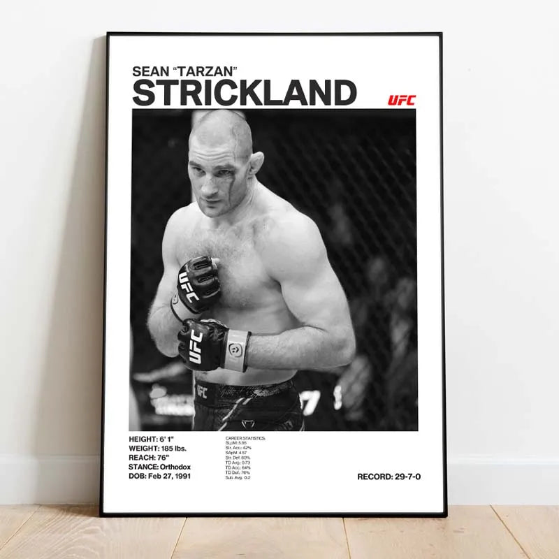 Black & White Boxing Legends Canvas Poster – Ilia Topuria