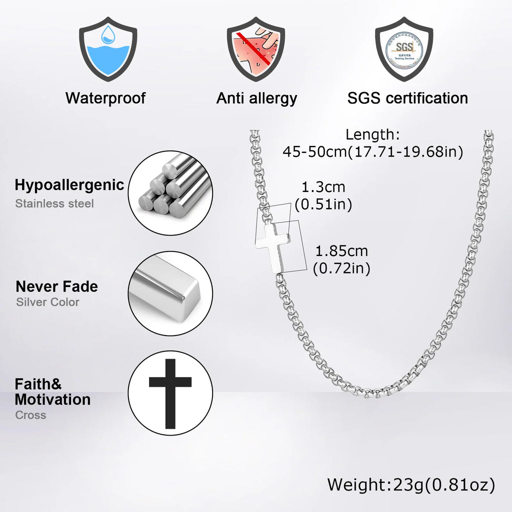 Modern Side Cross Necklace
