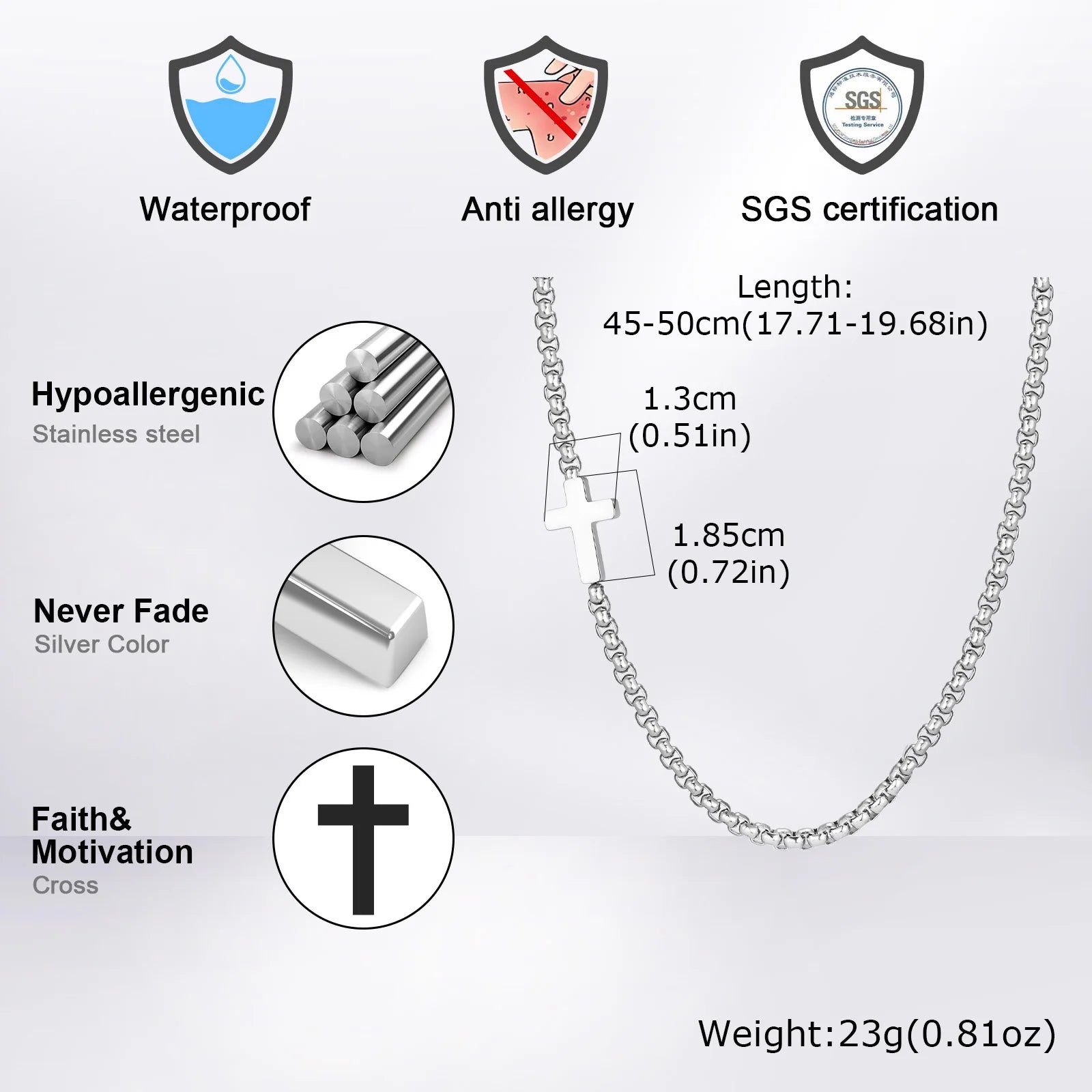 Modern Side Cross Necklace