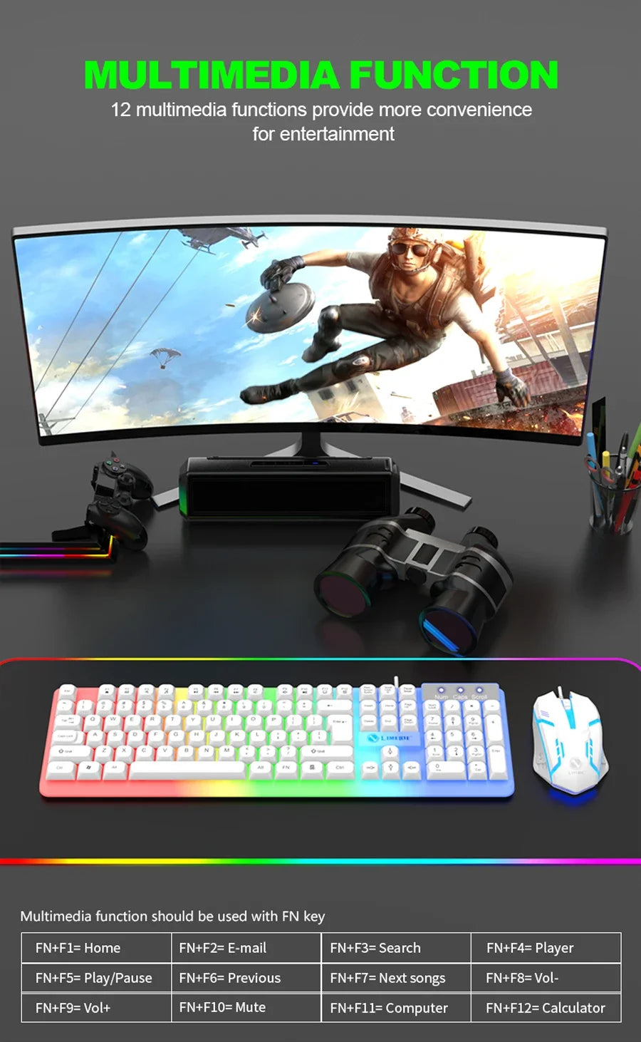 GTX350 LED Gaming Keyboard & Mouse Combo