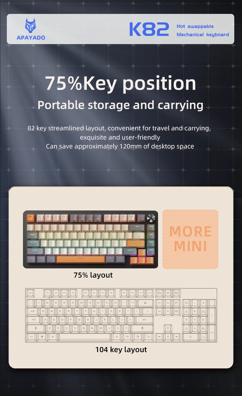 APAYADO 75% Wired Mechanical Gaming Keyboard