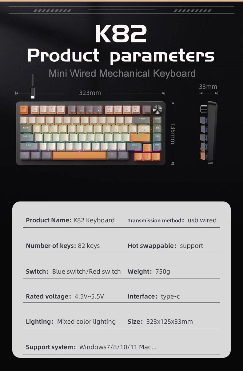 APAYADO 75% Wired Mechanical Gaming Keyboard