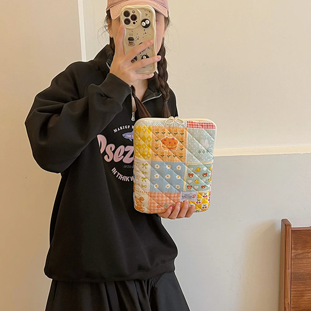 11/13/15 Inch Flower Pattern Laptop Sleeve Case Bag Shockproof Computer Cover Bag Laptop Protective Bag for MacBook Air Ipad