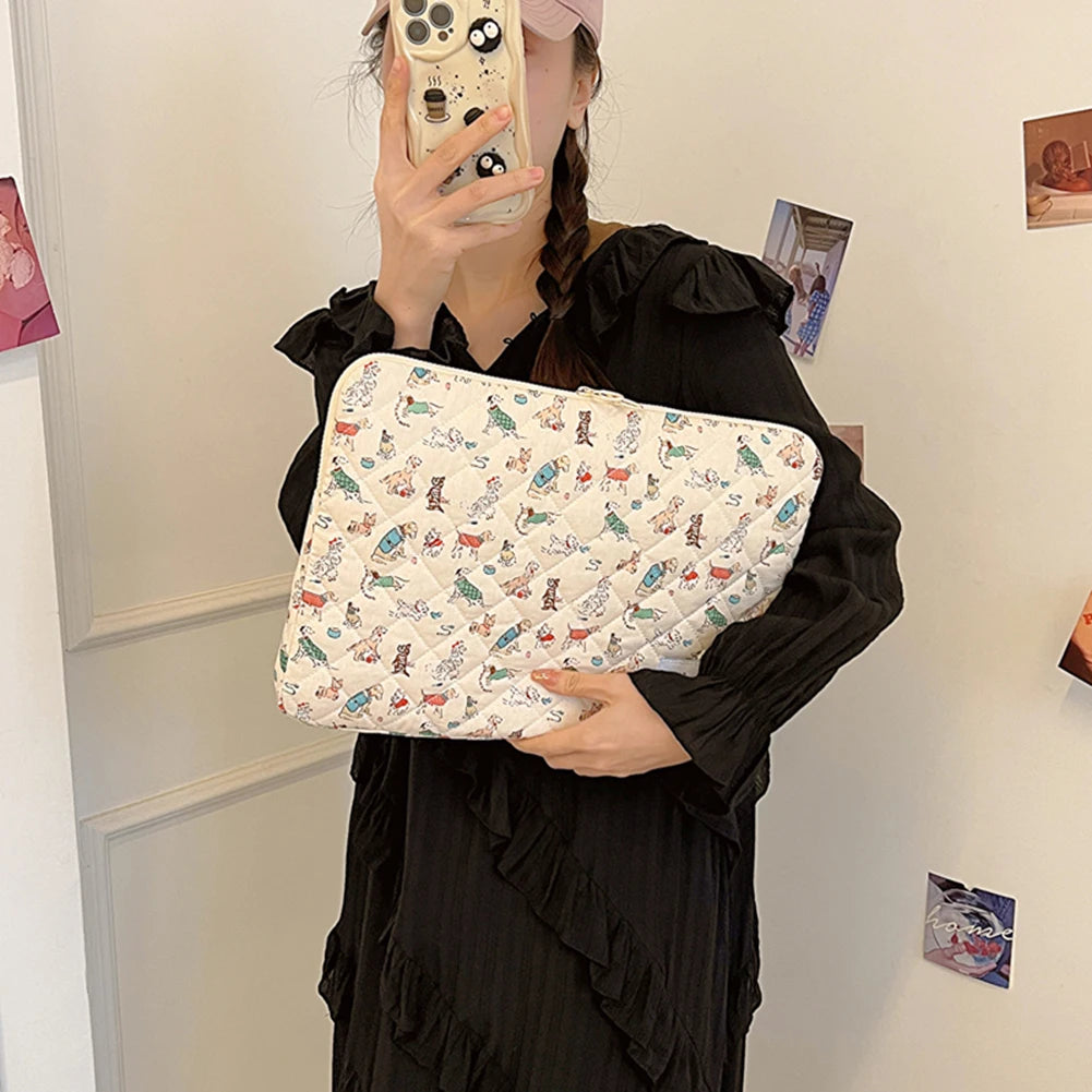 11/13/15 Inch Flower Pattern Laptop Sleeve Case Bag Shockproof Computer Cover Bag Laptop Protective Bag for MacBook Air Ipad