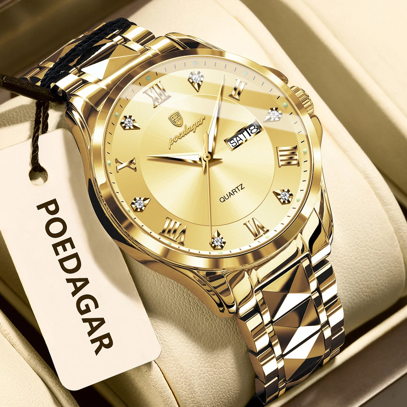 POEDAGAR Luxury Men's Quartz Watch
