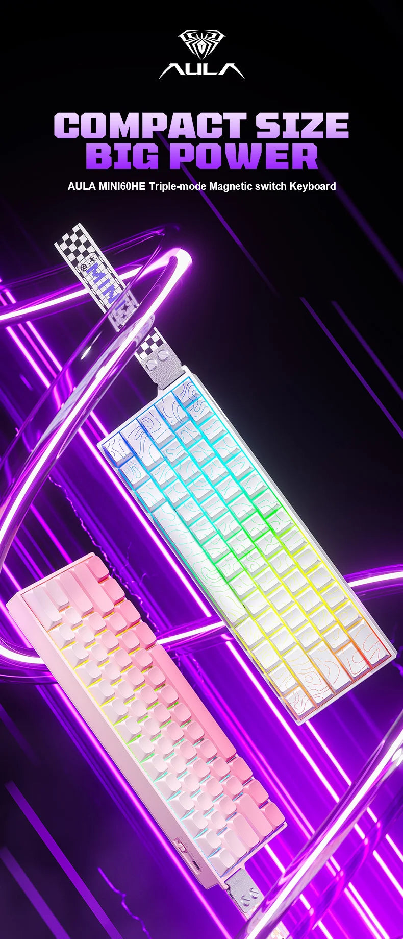 AULA MINI60 HE Magnetic Wireless Keyboard