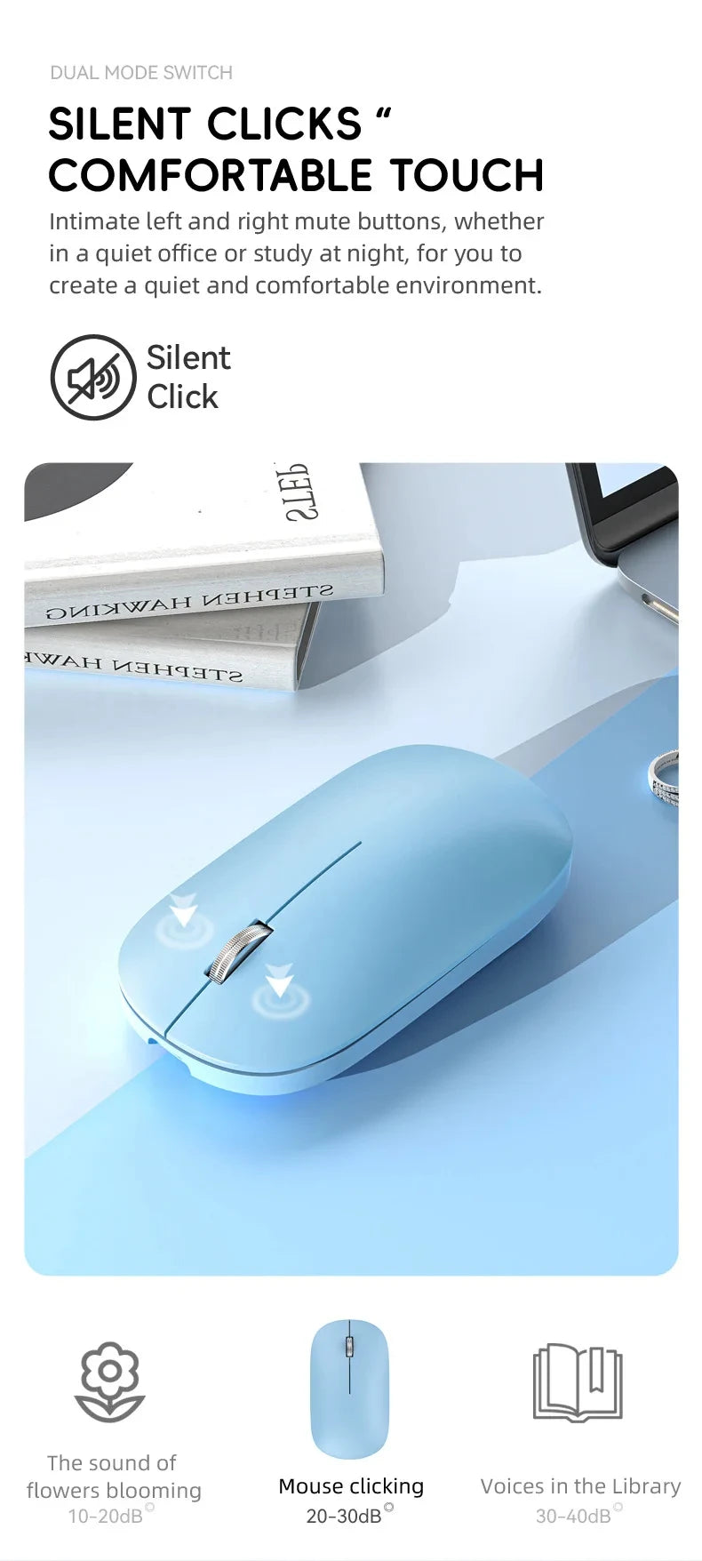 Xiaomi Wireless Mouse Type-C Charging Silent Click Portable Office Ergonomic Laptop Universal Lightweight Office Game No-Noise