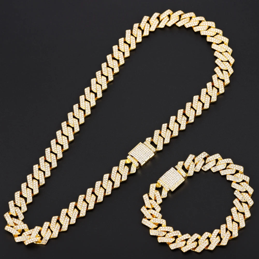 Ice Blaze Cuban Link Jewelry Set
