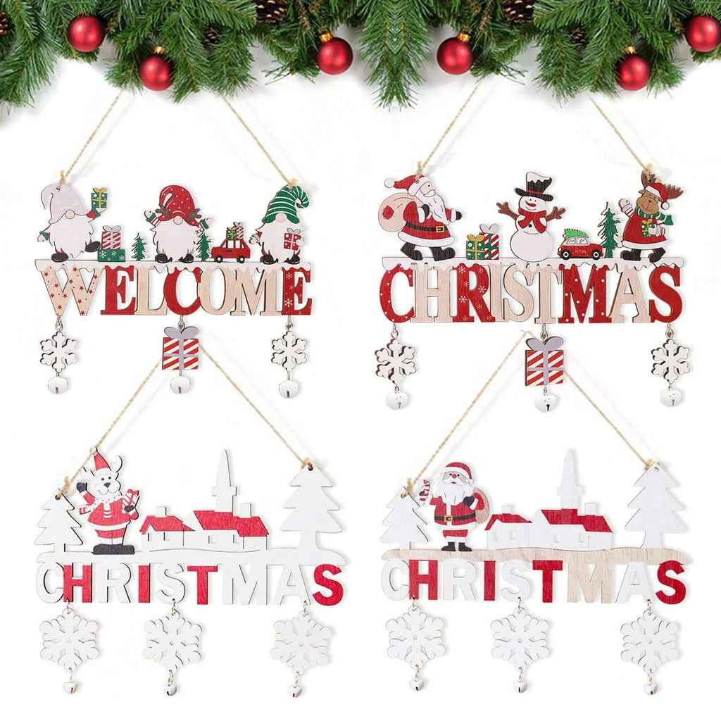 1PC Wooden Christmas Pendant