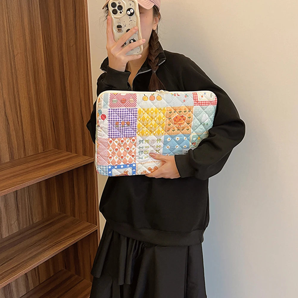 11/13/15 Inch Flower Pattern Laptop Sleeve Case Bag Shockproof Computer Cover Bag Laptop Protective Bag for MacBook Air Ipad