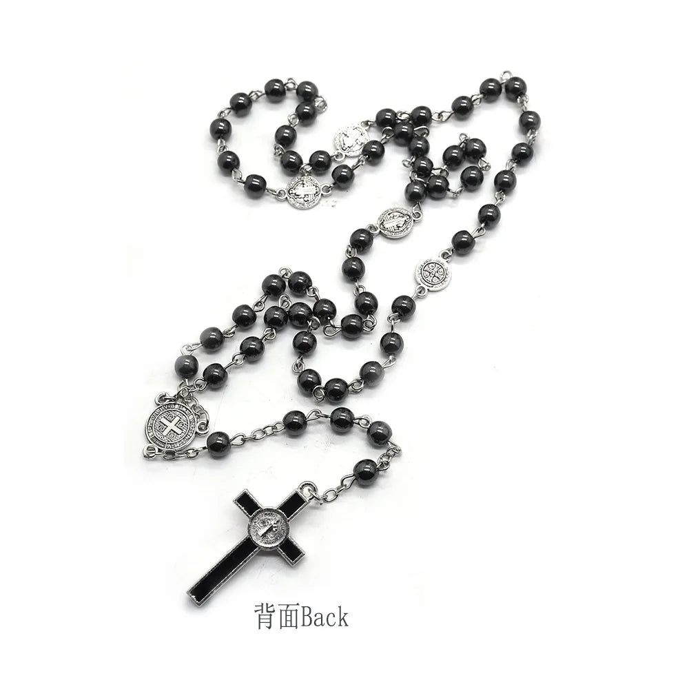 St. Benedict Cross Rosary Necklace