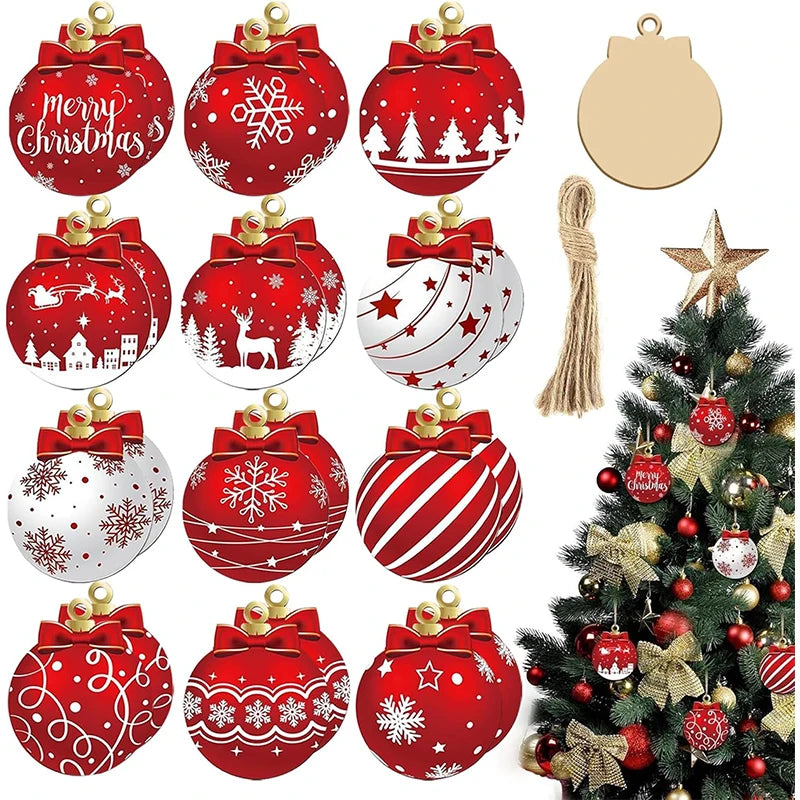 Rustic Red & White Tree Décor