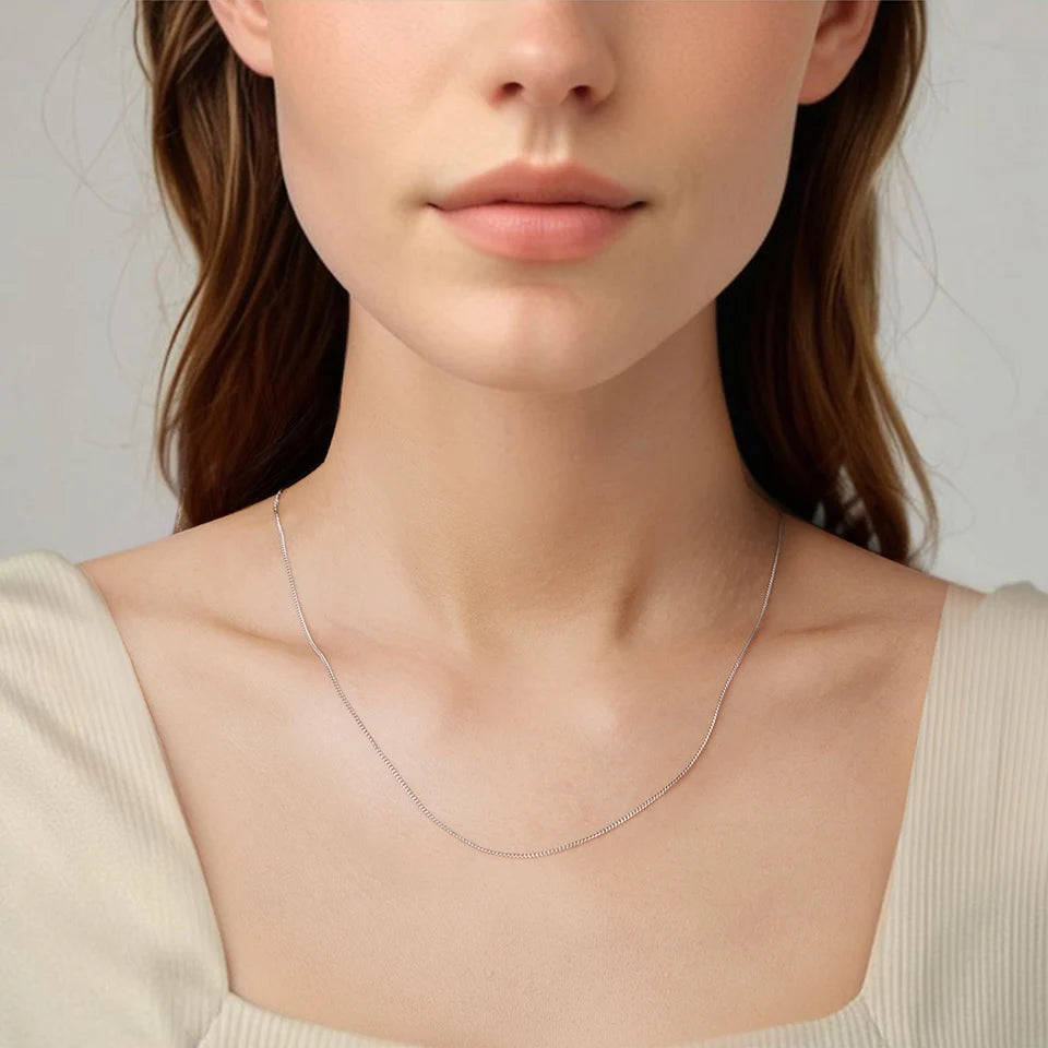 Sterling Silver Gold-Plated Side Chain Necklace