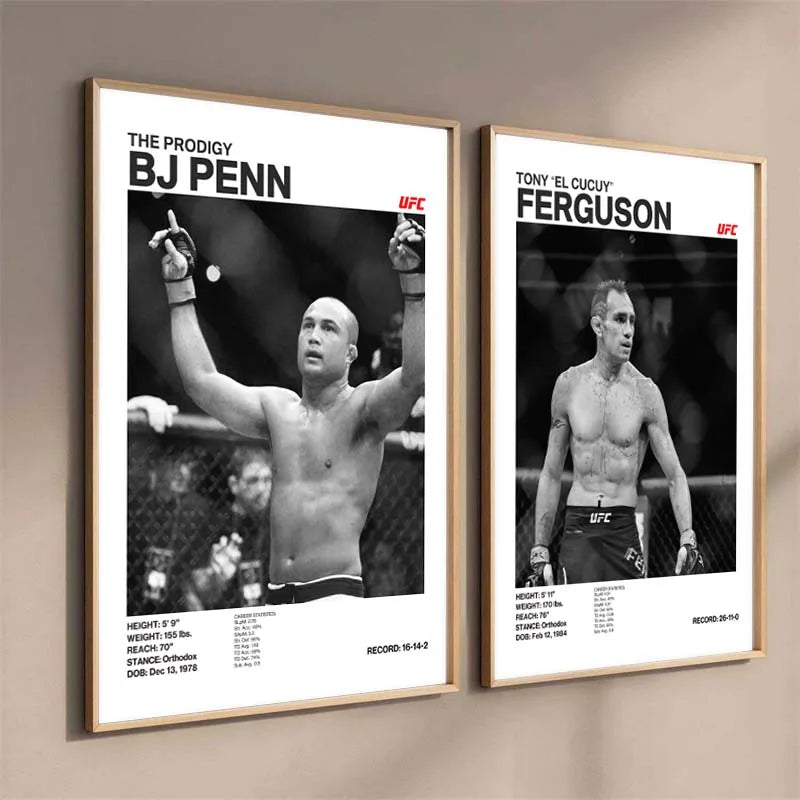 Black & White Boxing Legends Canvas Poster – Ilia Topuria