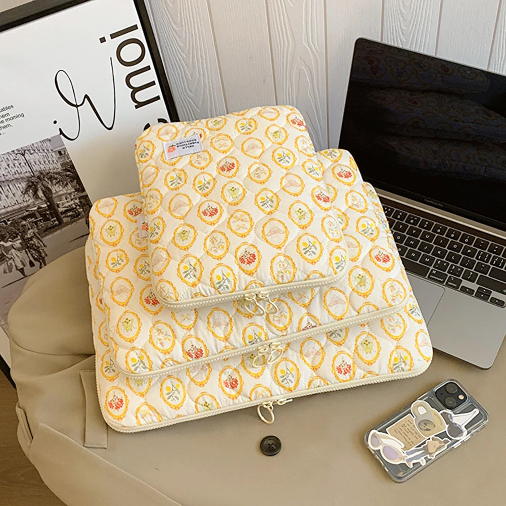 11/13/15 Inch Flower Pattern Laptop Sleeve Case Bag Shockproof Computer Cover Bag Laptop Protective Bag for MacBook Air Ipad