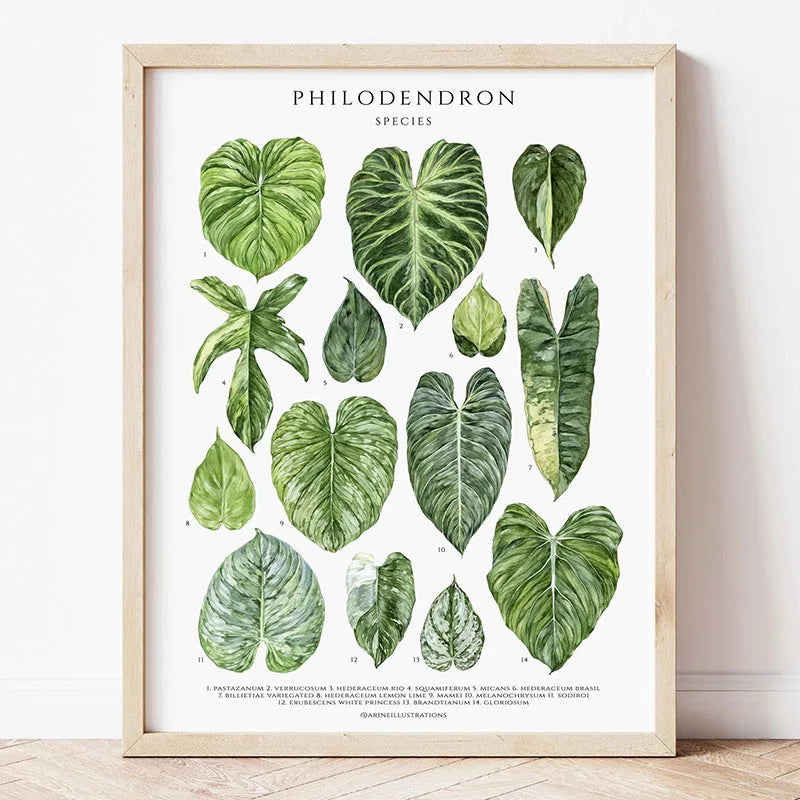 Green Botanical Leaves Canvas Wall Art