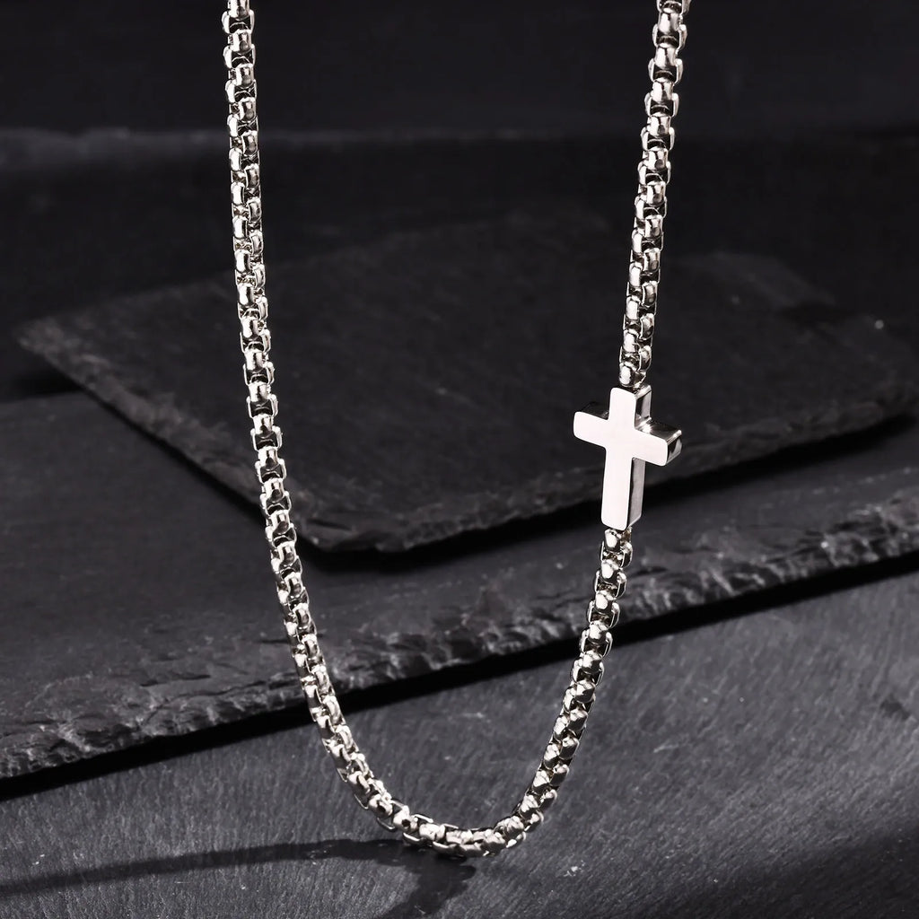 Modern Side Cross Necklace