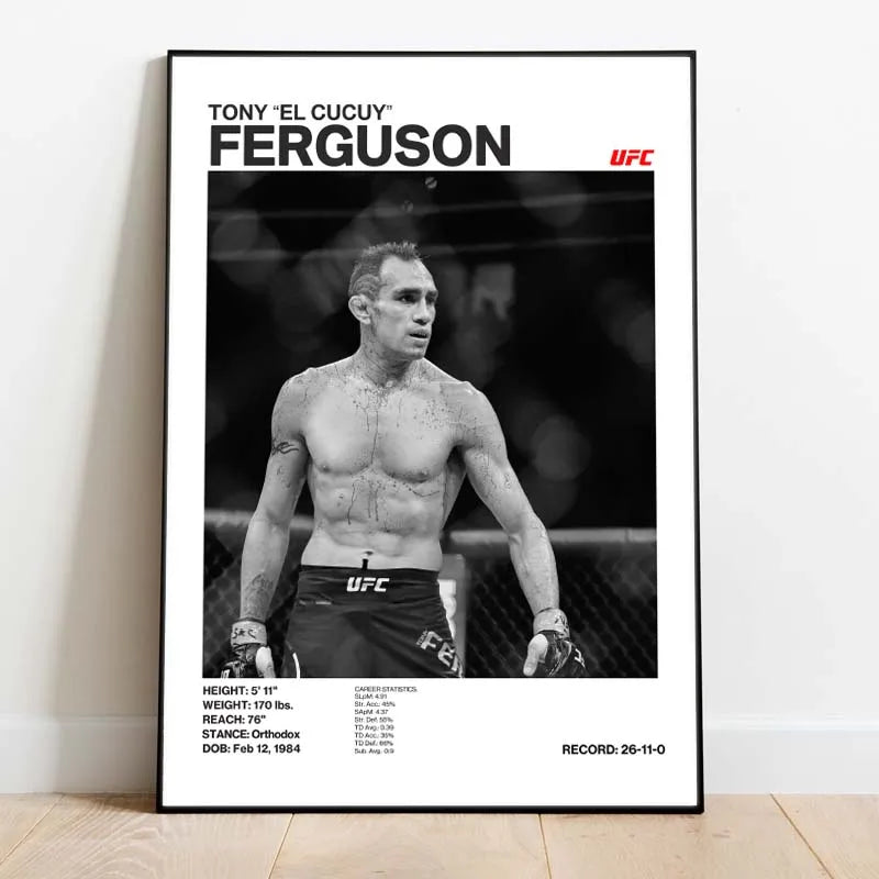 Black & White Boxing Legends Canvas Poster – Ilia Topuria