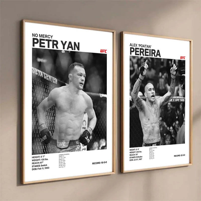 Black & White Boxing Legends Canvas Poster – Ilia Topuria