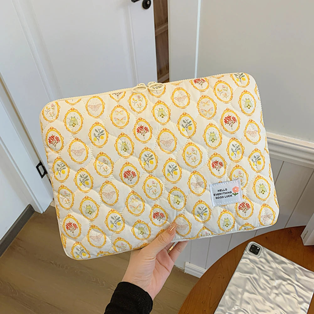11/13/15 Inch Flower Pattern Laptop Sleeve Case Bag Shockproof Computer Cover Bag Laptop Protective Bag for MacBook Air Ipad