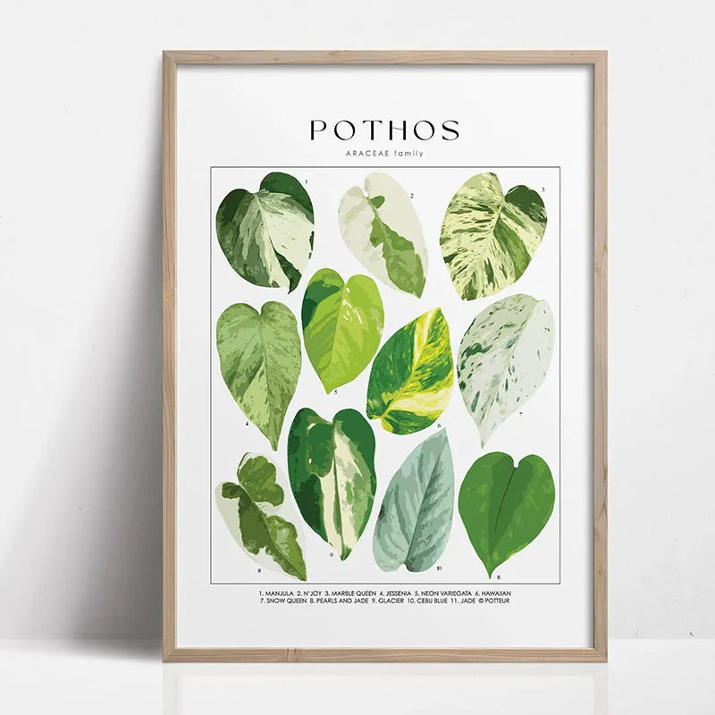 Green Botanical Leaves Canvas Wall Art