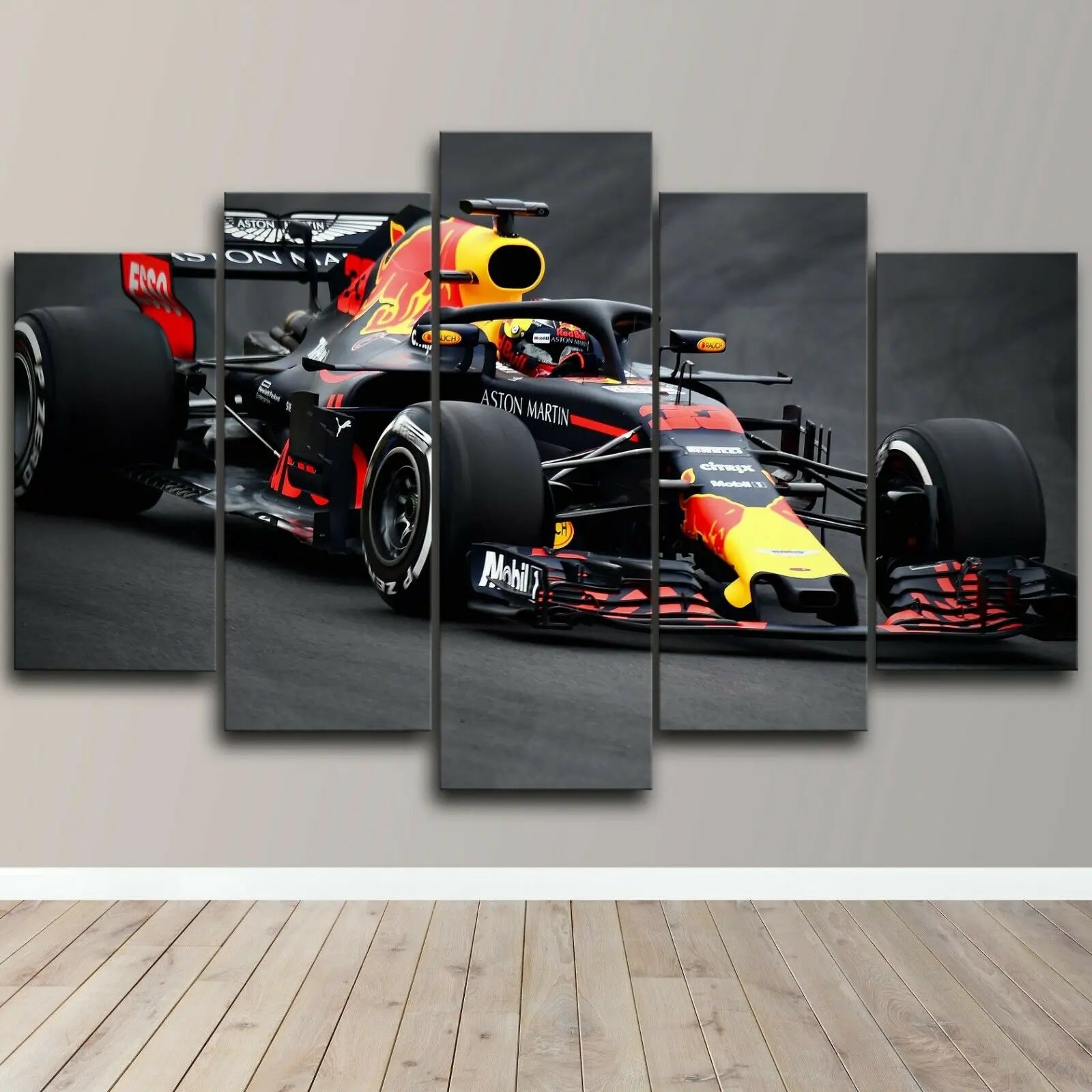 5-Piece F1 Racing Car Canvas Wall Art Set