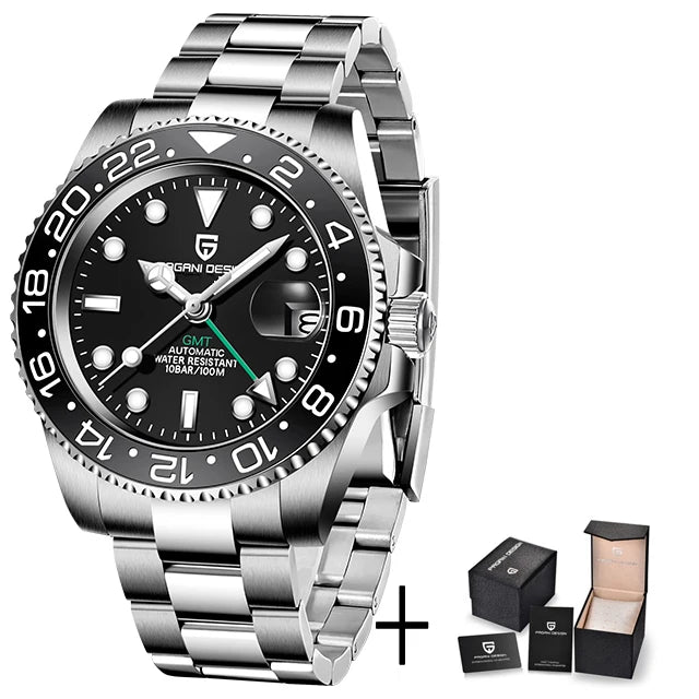 Luxury Automatic GMT Watch – 40MM Sapphire Steel Precision