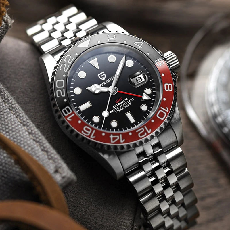 Luxury Automatic GMT Watch – 40MM Sapphire Steel Precision