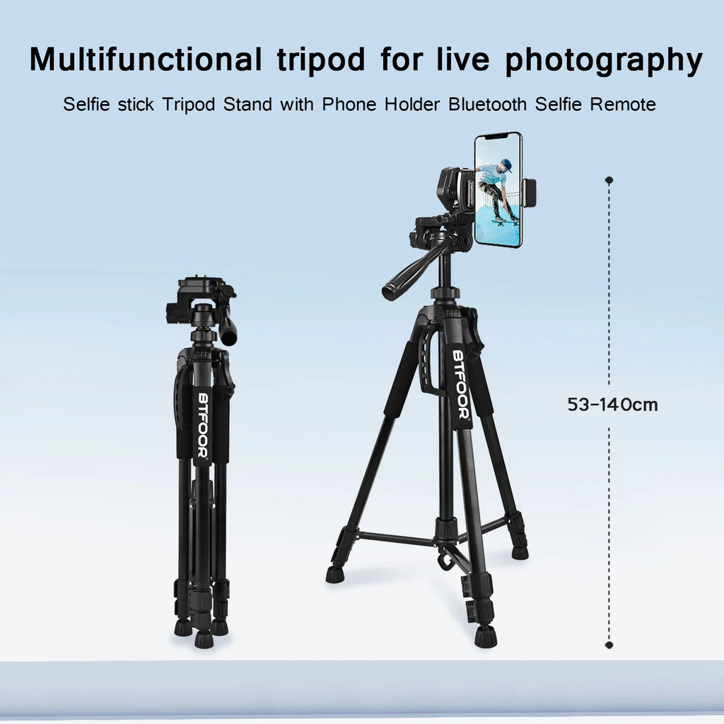 55" Aluminum Travel Self-Tripod for Cameras & Phones