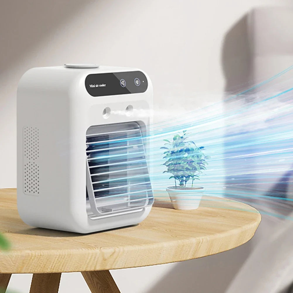 USB Mini Air Conditioning Fan & Humidifier – Portable Cooling Chiller
