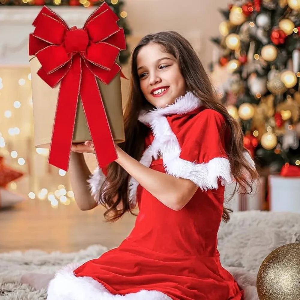 Red Christmas Bows Outdoor Decorations