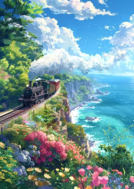 Blue Cabin Beach & Forest Canvas Wall Art