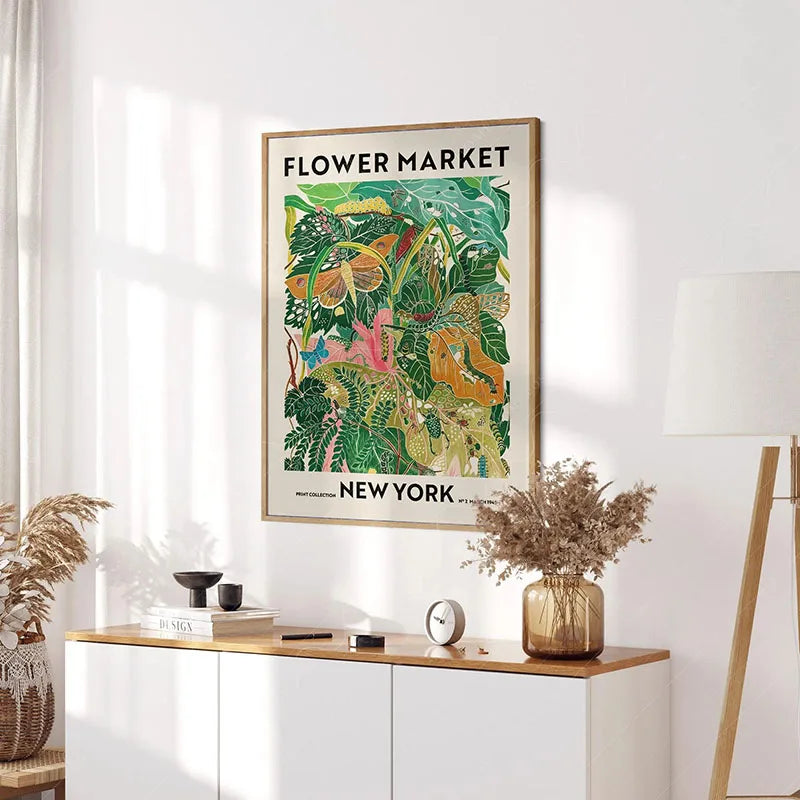 Green Botanical Leaves Canvas Wall Art