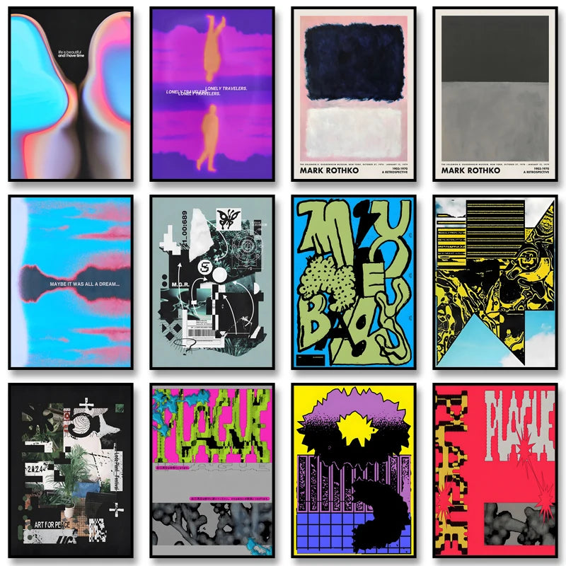 Vintage Abstract Canvas Wall Art Poster