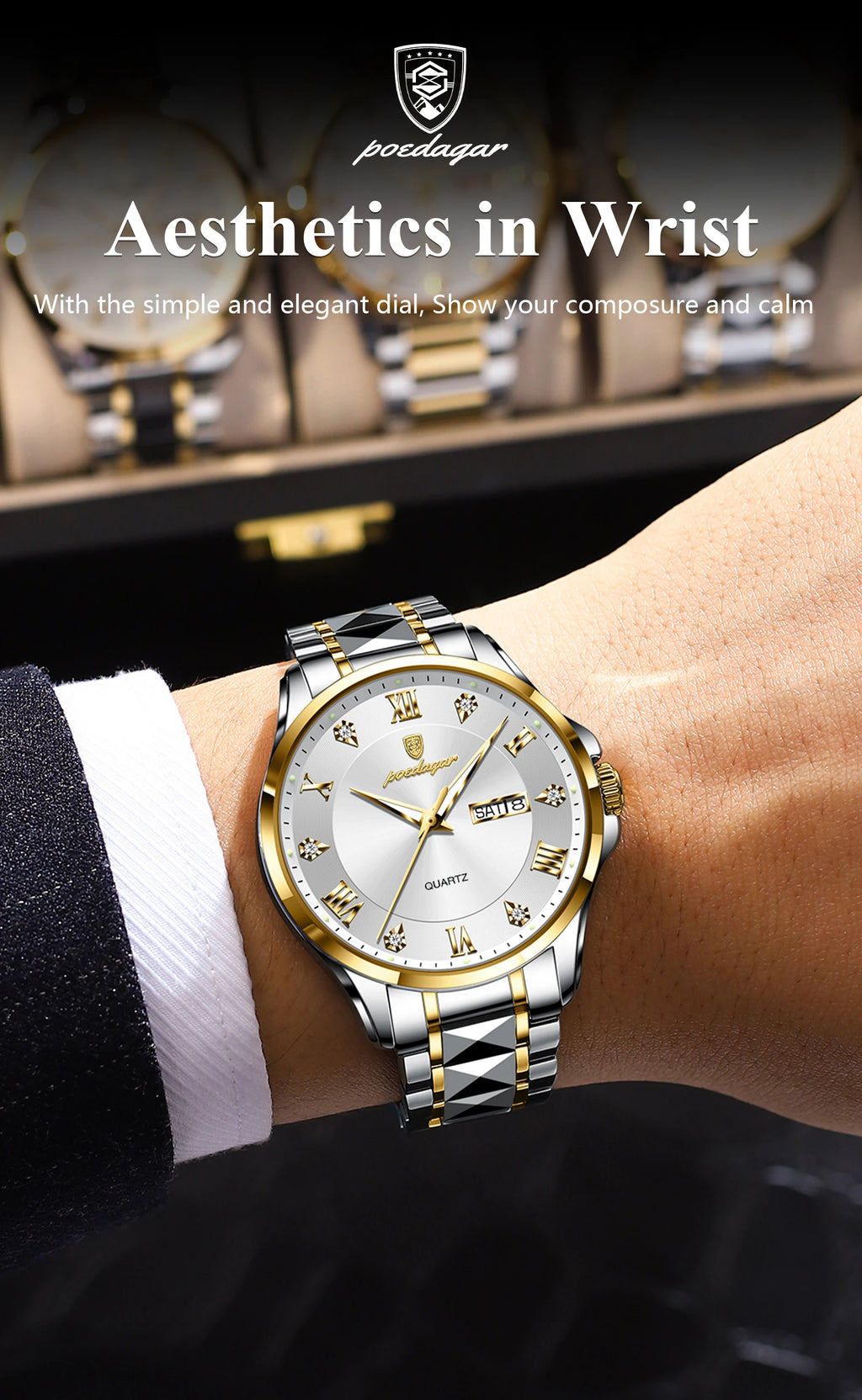 POEDAGAR Luxury Men's Quartz Watch