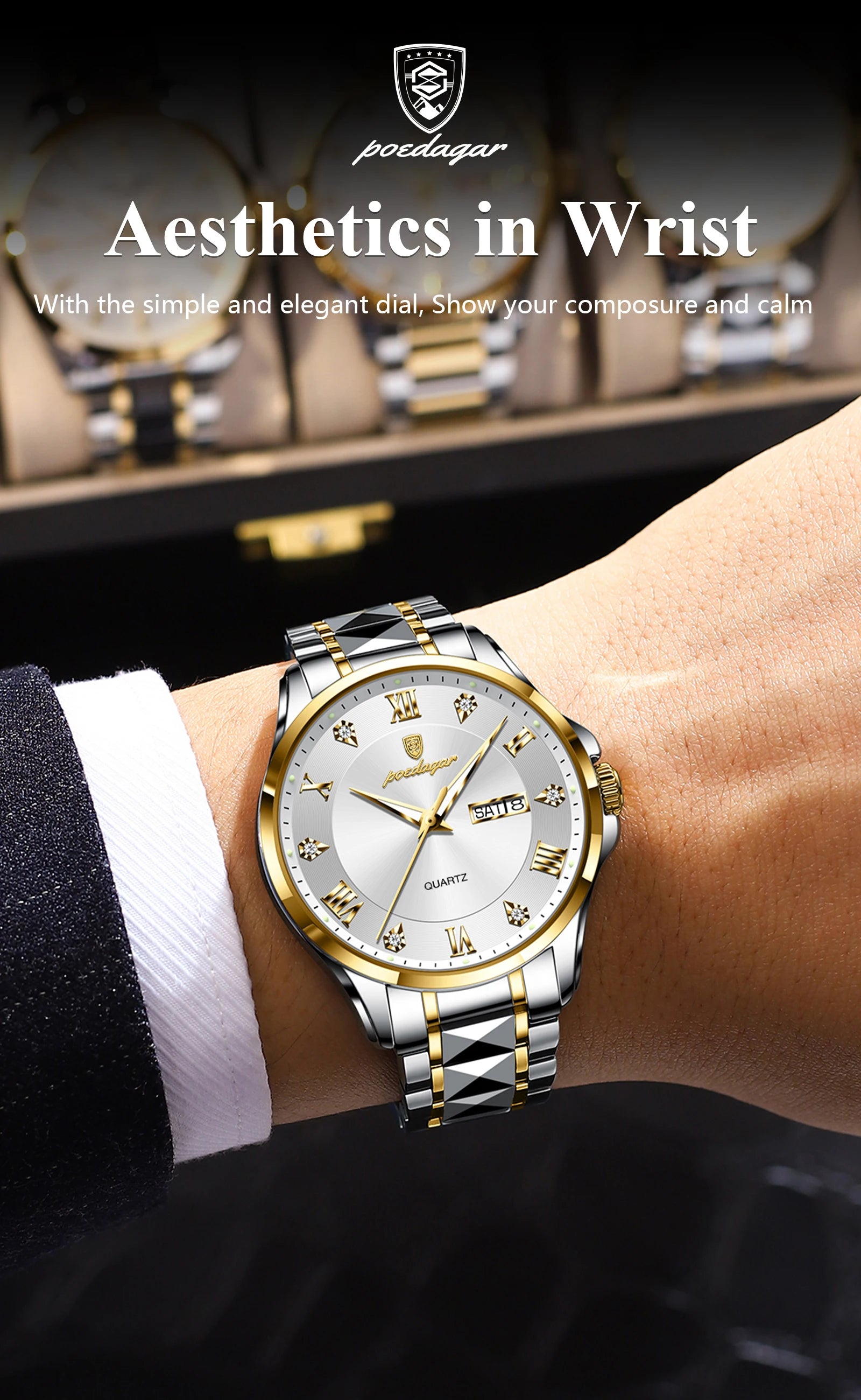 POEDAGAR Luxury Men's Quartz Watch