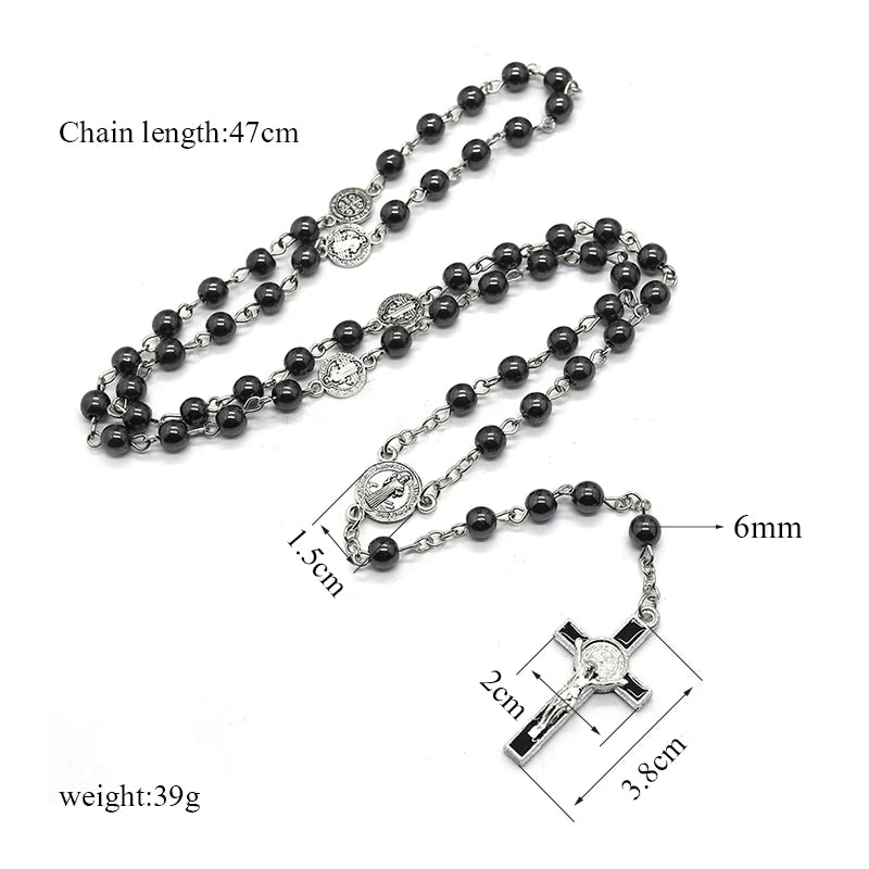 St. Benedict Cross Rosary Necklace