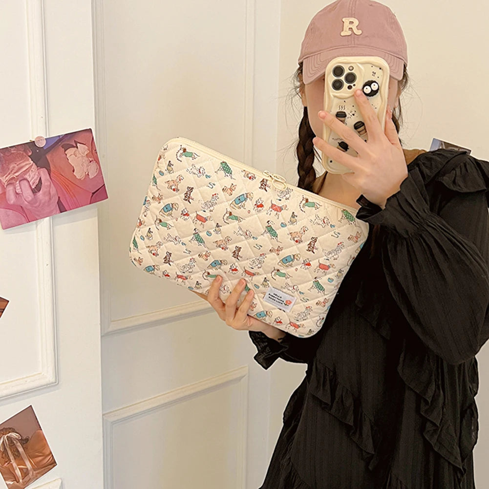 11/13/15 Inch Flower Pattern Laptop Sleeve Case Bag Shockproof Computer Cover Bag Laptop Protective Bag for MacBook Air Ipad