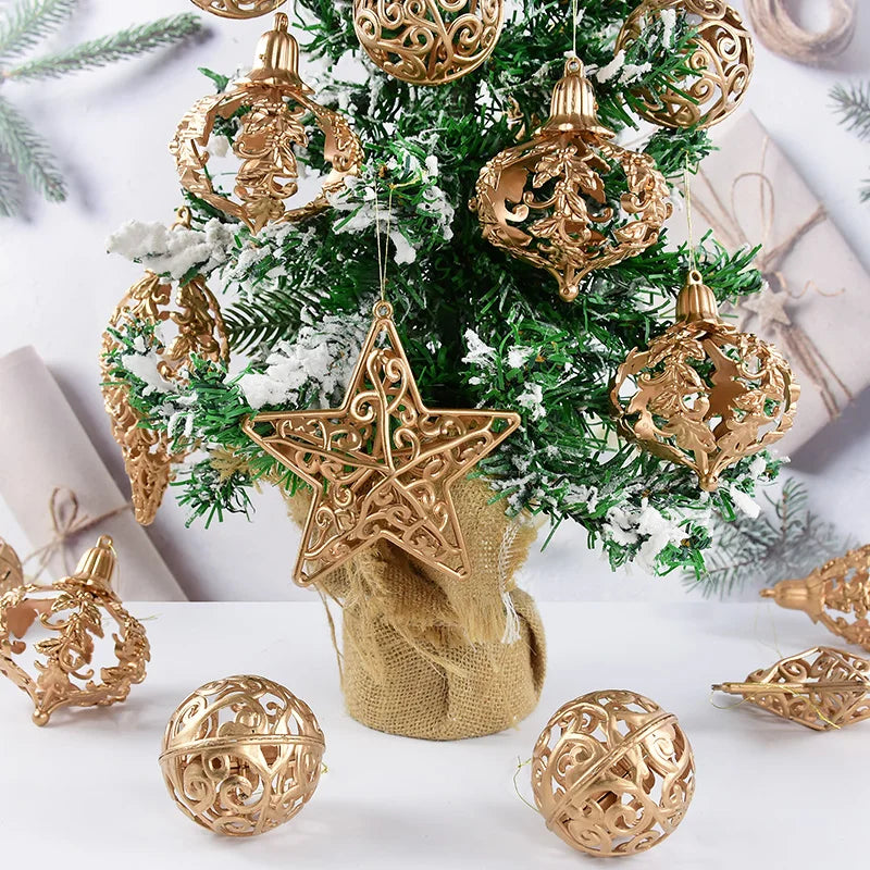 Golden Christmas Balls Plastic