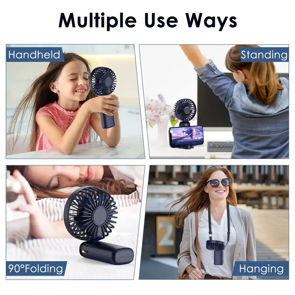 Portable Handheld & Neck Fan with Phone Holder