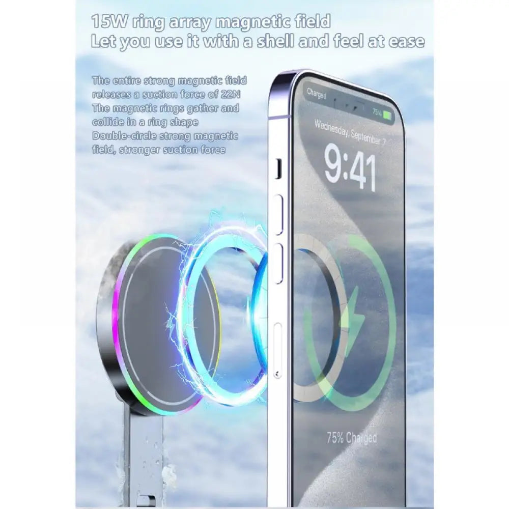 15W Wireless Charge 360 Degree Rotatable Vacum Car Holdermagnetic