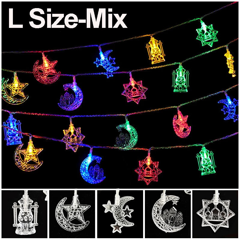 Christmas Colorful Snowflake & Star String Lights