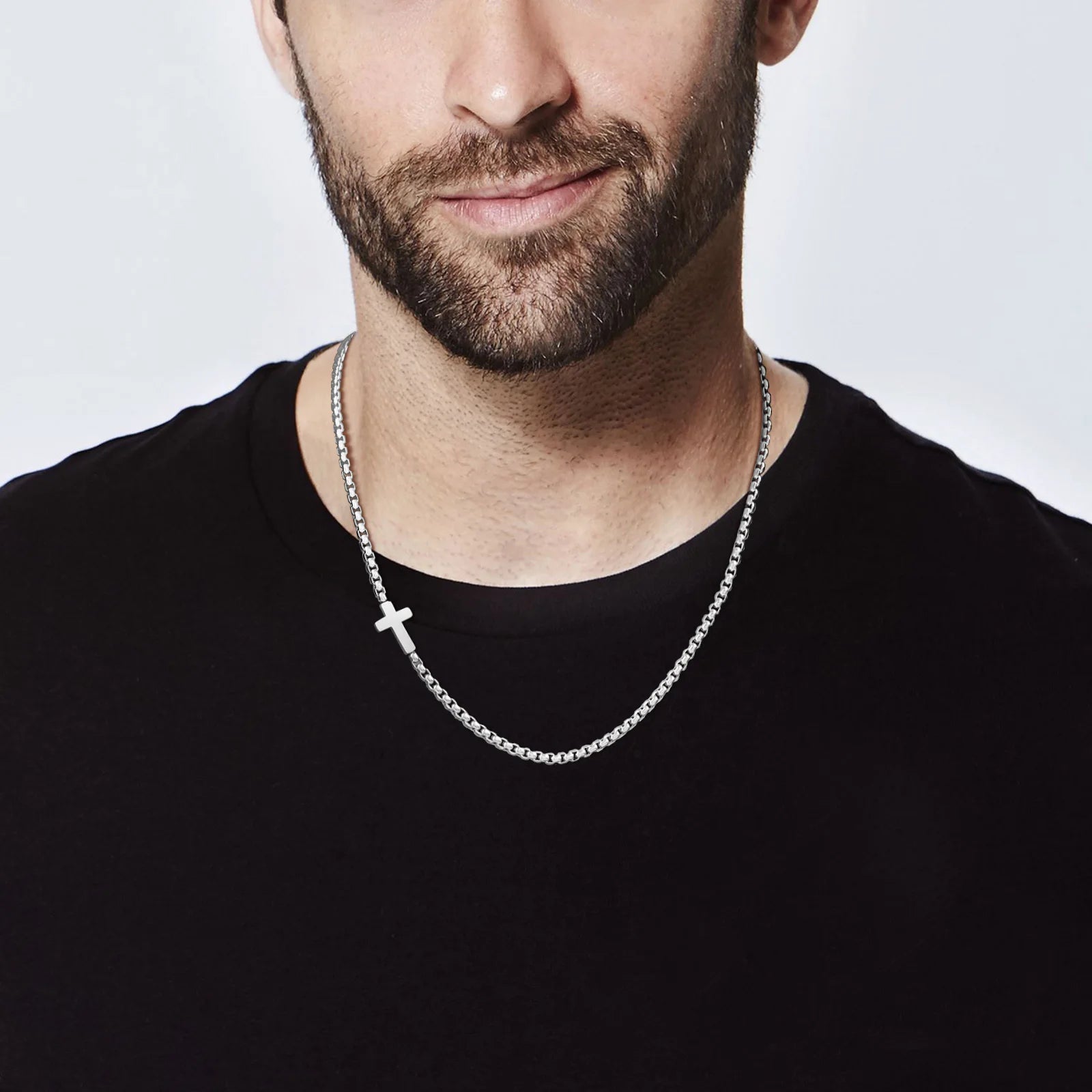 Modern Side Cross Necklace